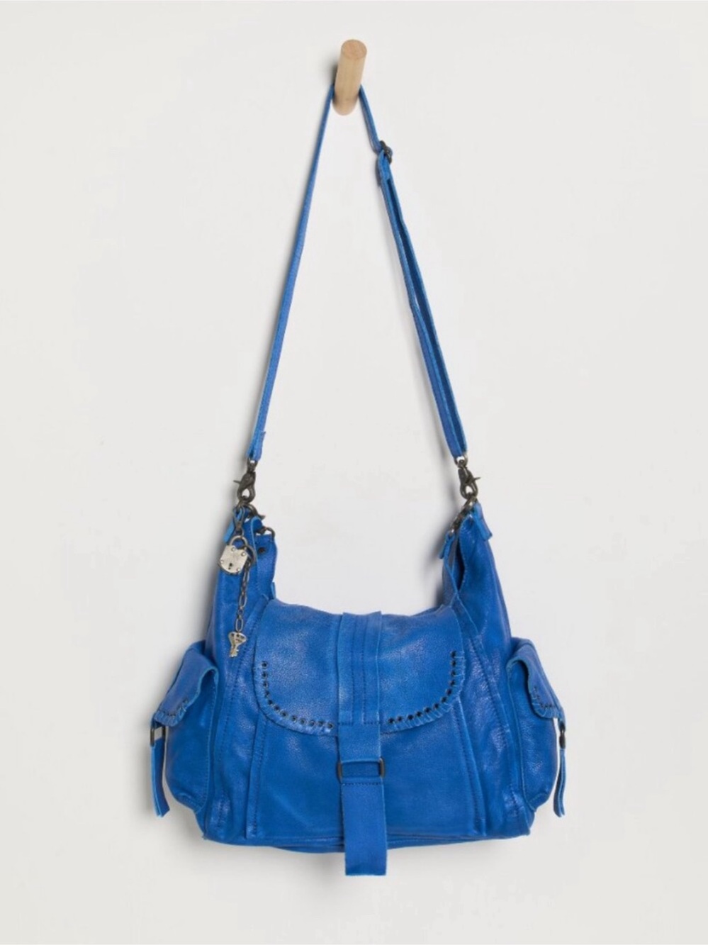 Free People - We the Free Leigh leather bag - cobalt blue